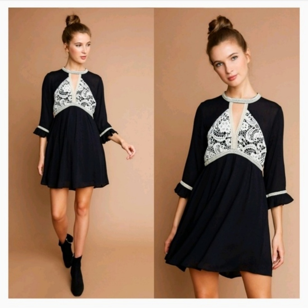 ❗️LAST CHANCE- Boho Lace Front Dress - Picture 3 of 4